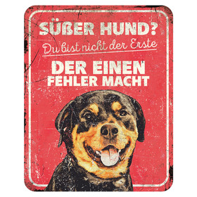 Abbildung D&D Warnschild Rottweiler rot