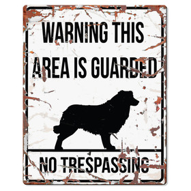 Abbildung D&D Warnschild Square Collie Englisch wei