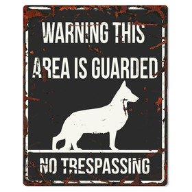 Abbildung D&D Warnschild Square Deutscher Schferhund Englisch schwarz