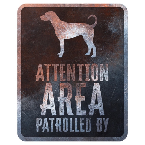 D&D Warnschild Square Dobermann Englisch rostig