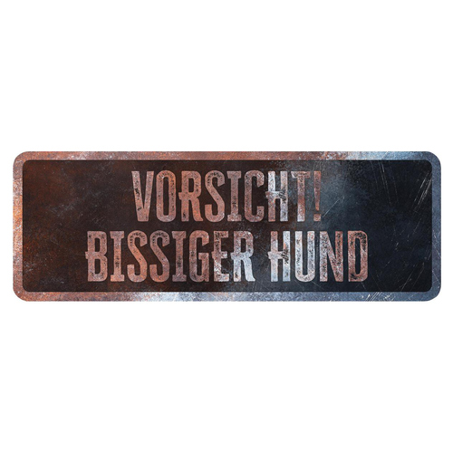 D&D Warnschild "Vorsicht bissiger Hund" rostig