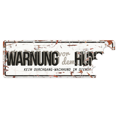 D&D Warnschild "Warnung vor dem Hund" weiß/grau