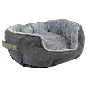 Abbildung Duvo+ Bett Corduroy Ash oval schwarz/grau fr Hunde