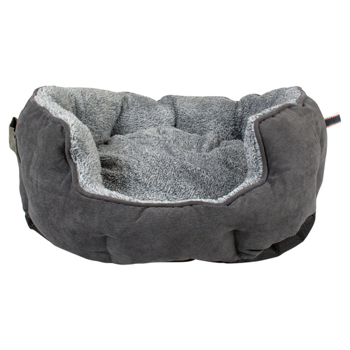 weitere Abbildung Duvo+ Bett Corduroy Ash oval schwarz/grau fr Katzen