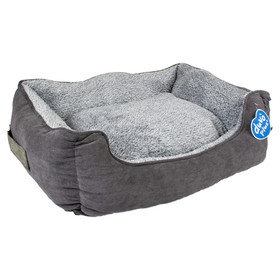 Abbildung Duvo+ Bett Corduroy Ash rechteckig schwarz/grau fr Katzen