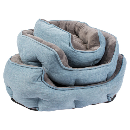 weitere Abbildung Duvo+ Bett Tweed Sky oval blau/schwarz fr Hunde