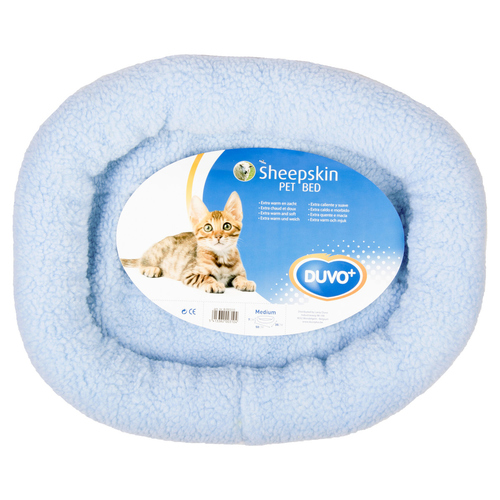 weitere Abbildung Duvo+ Bett oval Schafsfell blau fr Katzen