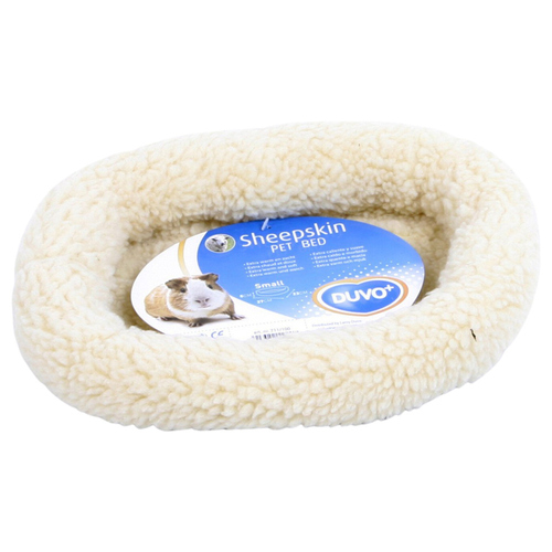 Duvo+ Bett oval Schafsfell braun für Katzen