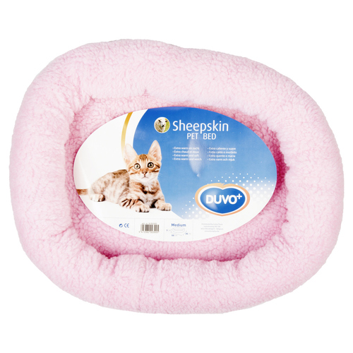 weitere Abbildung Duvo+ Bett oval Schafsfell rosa fr Katzen