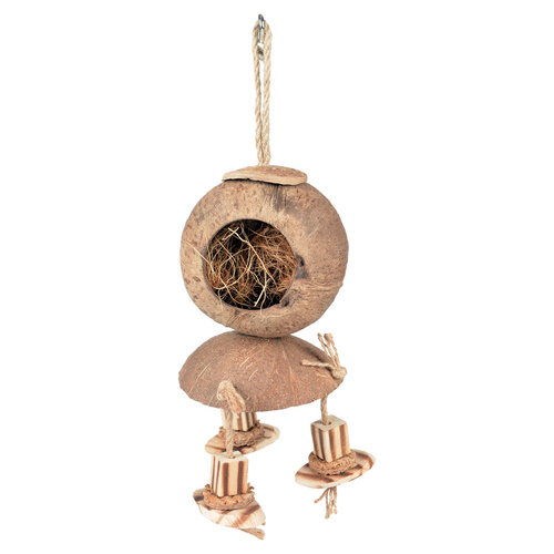 Duvo+ Coconut Jungle Haus mit Holzklötzen für Vögel