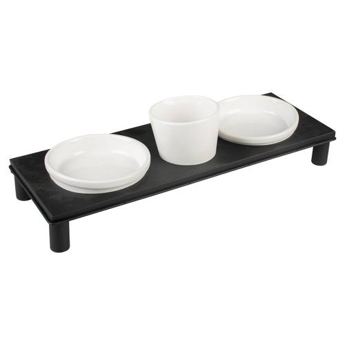 weitere Abbildung Duvo+ Dinner Set Stone Up Buffet Square wei/schwarz fr Katzen