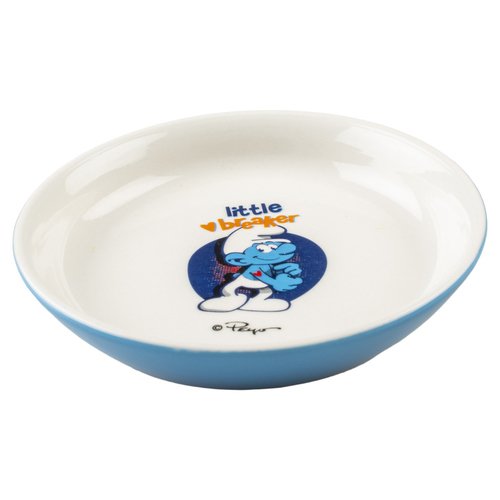 Duvo+ Futternapf "Die Schlümpfe" Hefti Schlumpf flach weiß/blau 180 ml für Katzen