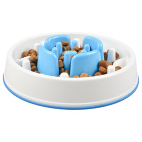 Abbildung Duvo+ Futternapf Slow Down Feeder wei/blau fr Katzen