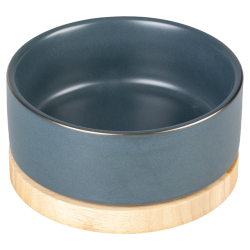 Duvo+ Futternapf Stone Timber blau für Katzen, Maße: 12,5 x 12,5 x 6 cm