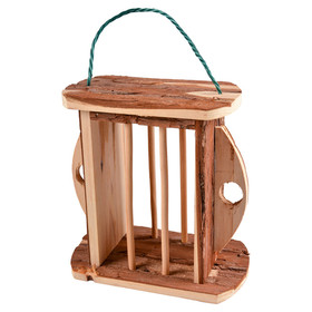 Abbildung Duvo+ Heuraufe aus Holz mit Rinde