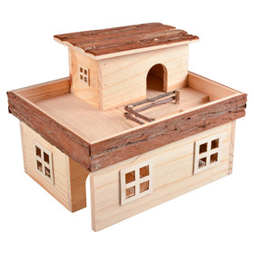 Abbildung Duvo+ Holzhaus mit Rindendach mansion