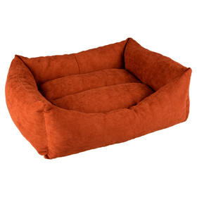 Abbildung Duvo+ Hundekorb rechteckig Velvet Copper rot/wei