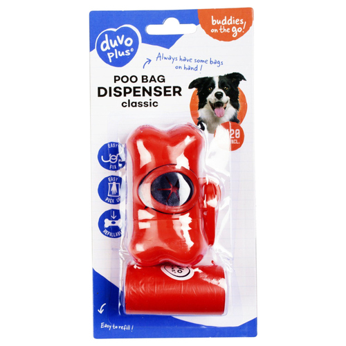 weitere Abbildung Duvo+ Hundekotbeutelspender Knochen rot