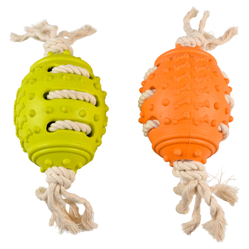 Duvo+ Hundespielzeug Eco Gummi Rugbyball Bambus/Reis + Baumwolle