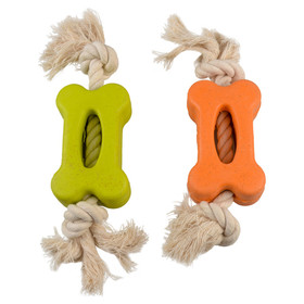 Abbildung Duvo+ Hundespielzeug Eco Gummiflachknoch Bambus/Reis + Baumwolle