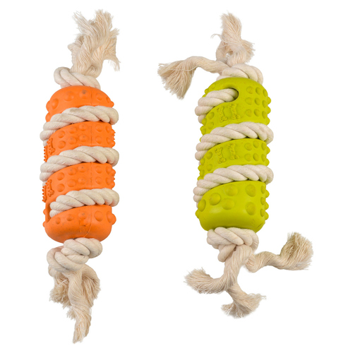 Duvo+ Hundespielzeug Eco Gummistiftknochen Bambus/Reis + Baumwolle