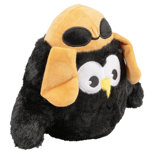 Duvo+ Hundespielzeug Eule Pilot aus Plüsch schwarz