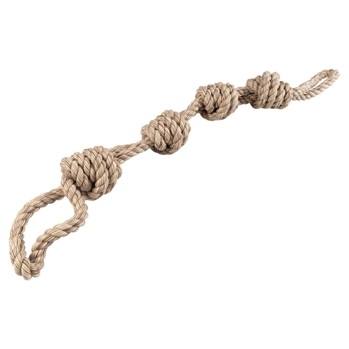 Duvo+ Hundespielzeug Flossy Doppelseil mit 4 Knoten braun
