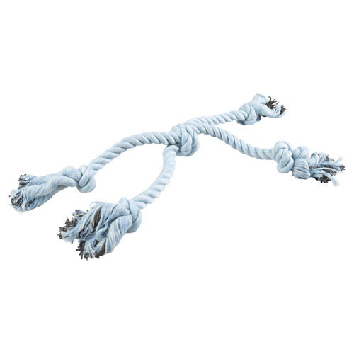 Duvo+ Hundespielzeug Flossy Kreuzseil mit 4 Knoten blau