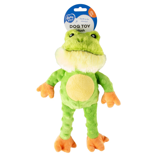Duvo+ Hundespielzeug Frosch knisternd aus Plüsch grün, Maße: 34 x 21 x 8 cm