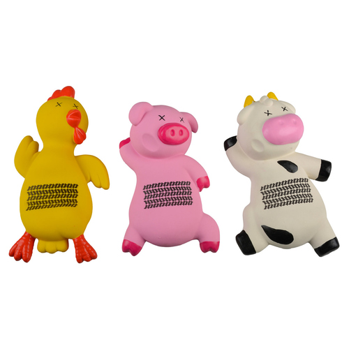 Duvo+ Hundespielzeug Huhn/Schwein/Kuh Latex