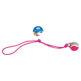 Abbildung Duvo+ Hundespielzeug Knot Baumwolle Pendel + Tennisball grau/rosa