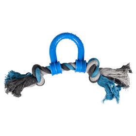 Abbildung Duvo+ Hundespielzeug Knot Baumwolle Ziegenring & Plastik grau/blau