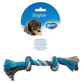 Abbildung Duvo+ Hundespielzeug Knot Baumwolle grau/blau