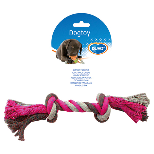 Duvo+ Hundespielzeug Knot Baumwolle grau/rosa