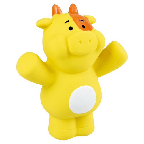 Duvo+ Hundespielzeug Kuh Handzeichen aus Latex gelb