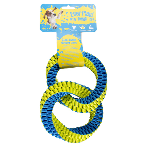 weitere Abbildung Duvo+ Hundespielzeug Nylon Double Hoop blau/gelb
