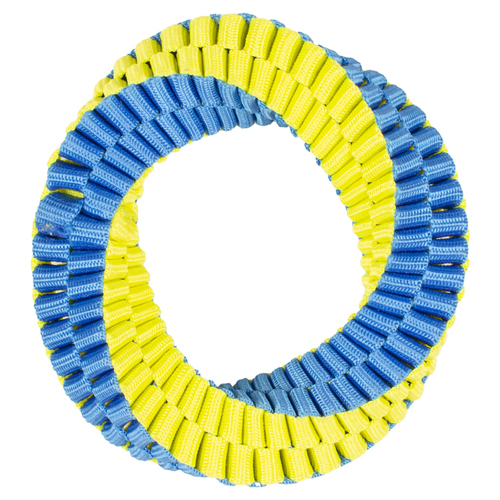 Duvo+ Hundespielzeug Nylon Hoop blau/gelb