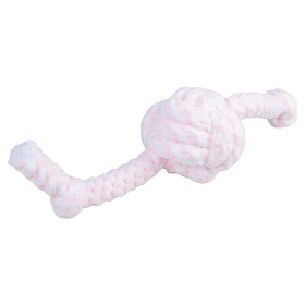 Abbildung Duvo+ Hundespielzeug Puppy Soft Seil Ball mit 2 Knoten rosa/wei