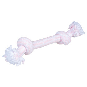 Abbildung Duvo+ Hundespielzeug Puppy Soft Seil mit 2 Knoten rosa/wei