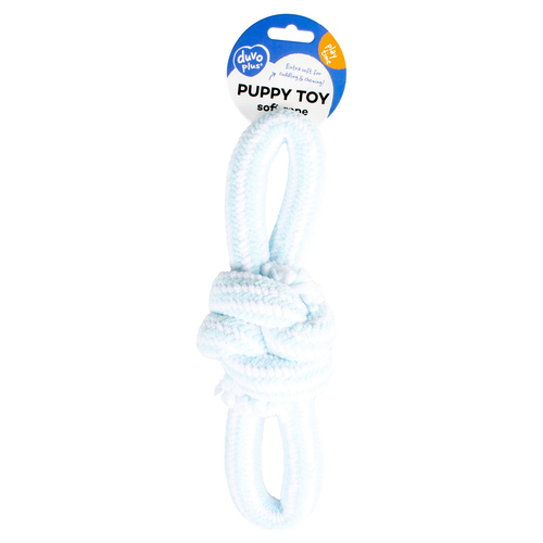 weitere Abbildung Duvo+ Hundespielzeug Puppy Soft Seil mit 2 Schlaufen blau/wei