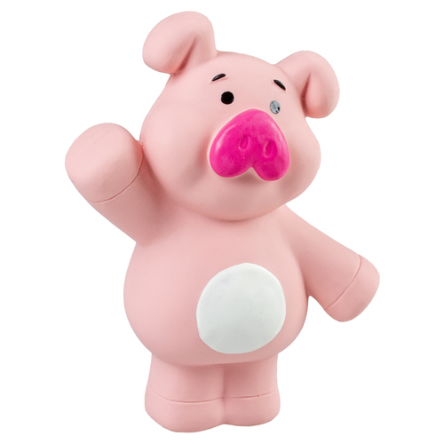 Duvo+ Hundespielzeug Schwein Handzeichen aus Latex rosa