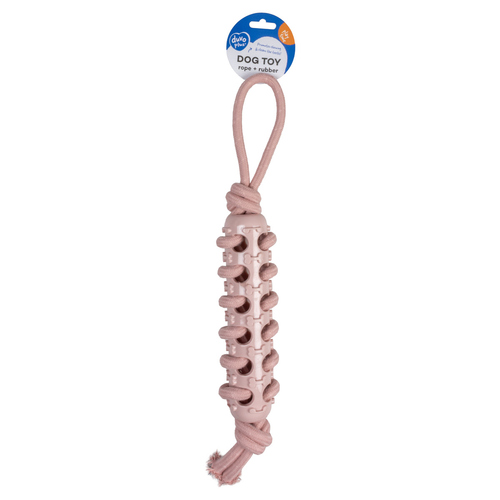 weitere Abbildung Duvo+ Hundespielzeug Seilstock mit Gummi & Schlaufe rosa