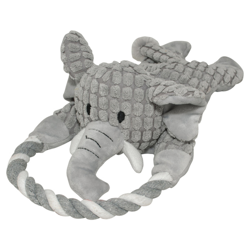 Duvo+ Hundespielzeug Zoo Friends Elefant mit Tau grau