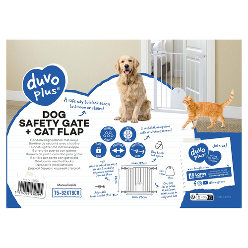 weitere Abbildung Duvo+ Hundetrgitter mit Katzenklappe wei