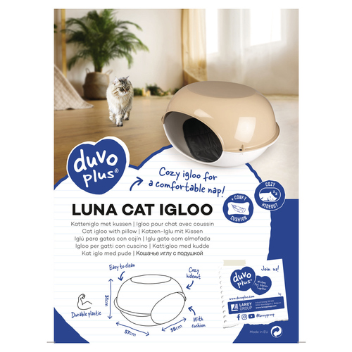 weitere Abbildung Duvo+ Katzen-Iglu Luna mit Kissen mocaccino
