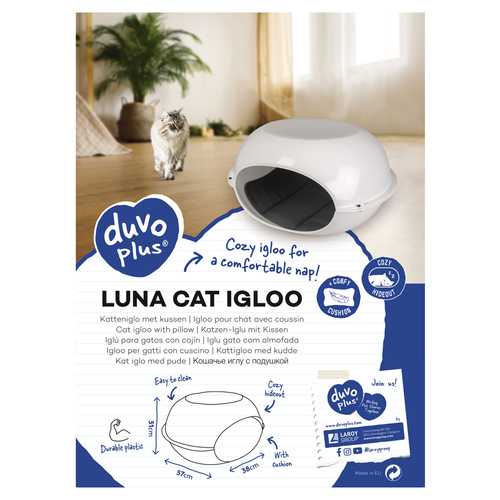 weitere Abbildung Duvo+ Katzen-Iglu mit Kissen wei