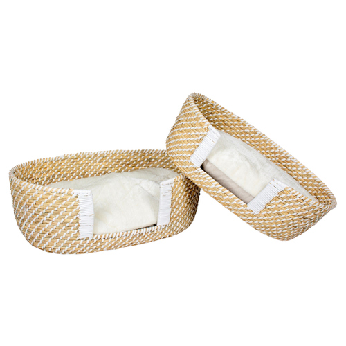 weitere Abbildung Duvo+ Katzen-Weidenbett mit Einsteig & Kissen Boho beige/wei
