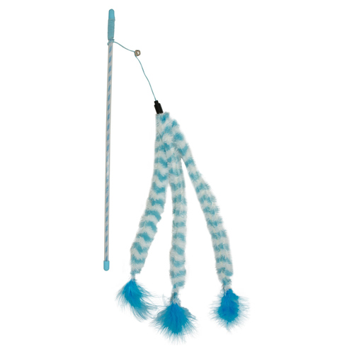 Duvo+ Katzenangel Catchy Fluffy mit Schwanz blau/weiß