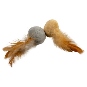Abbildung Duvo+ Katzenspielzeug Cushy Ball mit Federn braun/grau