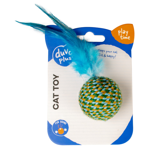 weitere Abbildung Duvo+ Katzenspielzeug Jolly Ball mit Federn blau